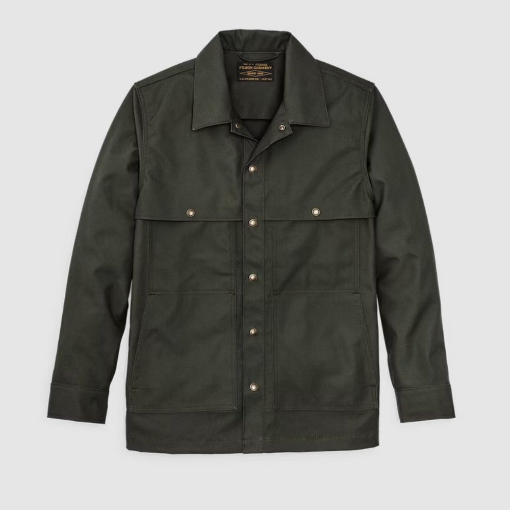 Filson Dry Tin Cloth Jac Shirt Otter Green Mens Jacket New! - Picture 3 of 6